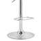 Armen Living Aubrey Adjustable Height Swivel Cream Faux Leather and Chrome Bar Stool with Walnut Wood LCAUBAWACR - alternate 3